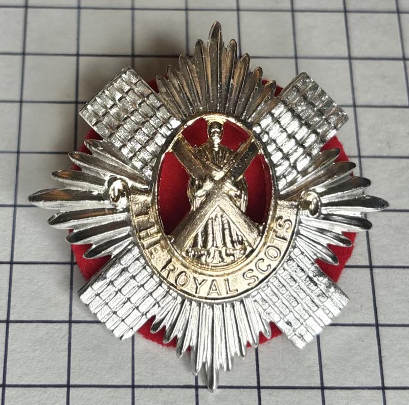 c1952-2006 The Royal Scots Anodised Aluminium Cap Badge