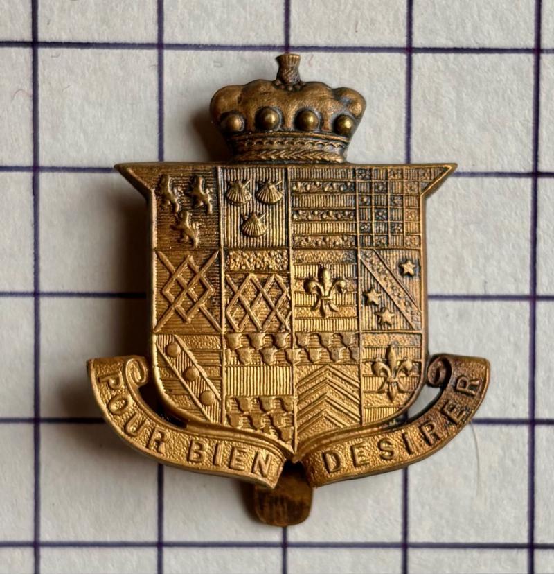 Rare Small Field Service Cap Emanuel School Wandsworth OTC / JTC Brass Cap Badge