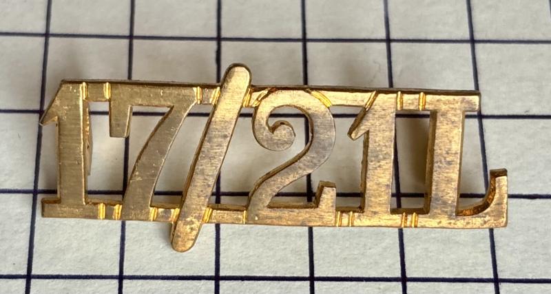 17th/21st Lancers Regt Other Ranks Brass Shoulder Title