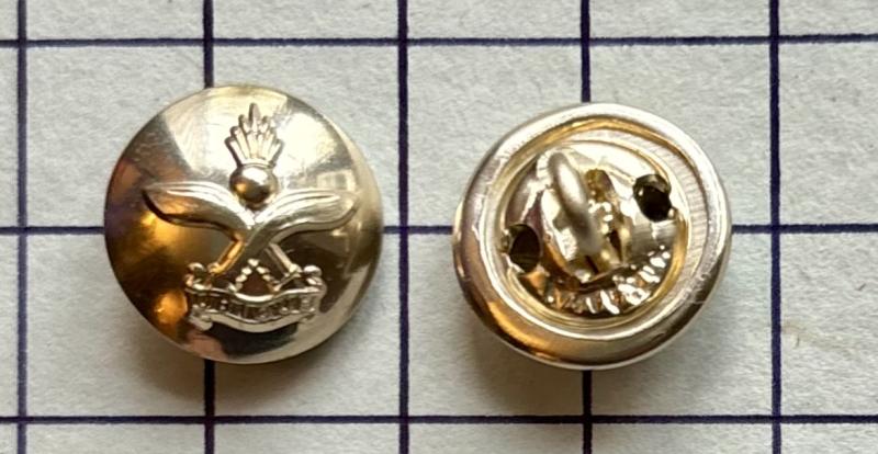 Small Cap Size Queen's Gurkha Engineers (QGE) Pair of Anodised Aluminium Buttons