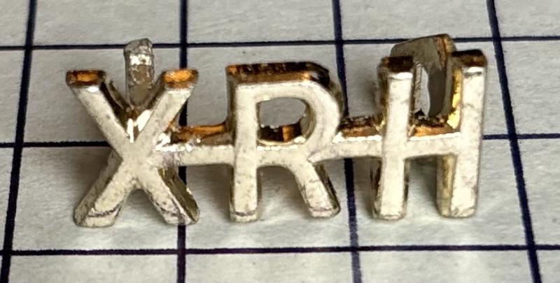 c1960s 10th Royal Hussars Small Anodised Aluminium Shoulder Title Badge