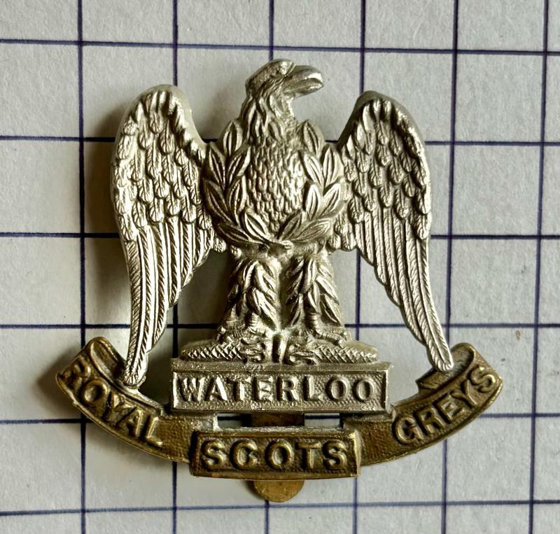 cWW2 Pattern Royal Scots Greys (RSG) Bi-Metal Cap Badge