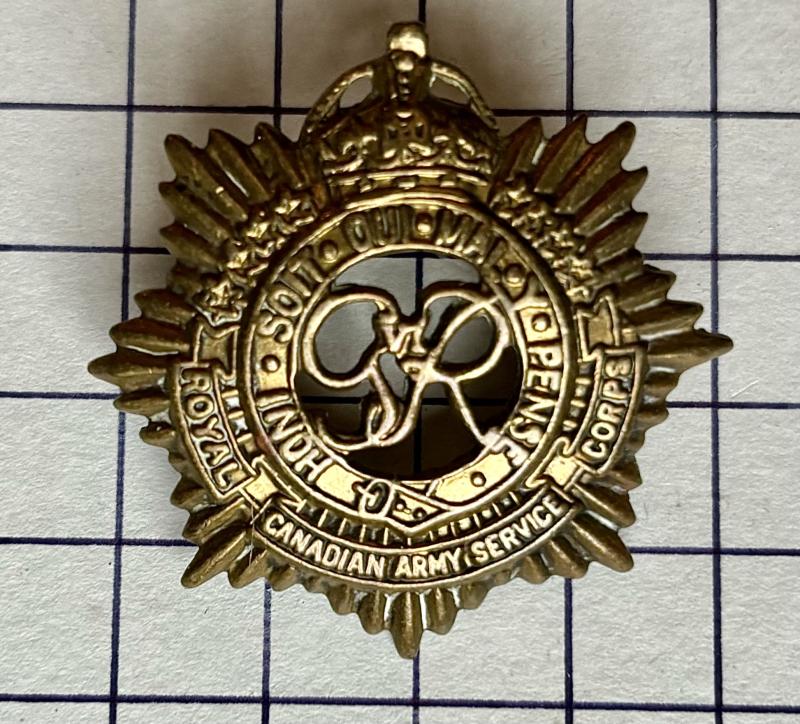 cWW2 Royal Canadian Army Service Corps (RCASC) Canada Cap Badge