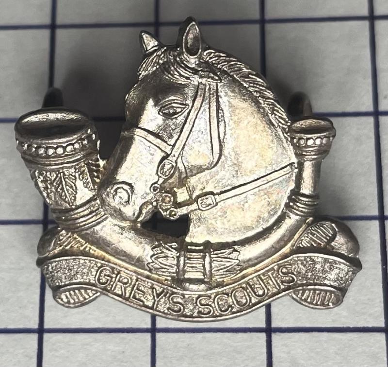 Rhodesian War Period Silver Marked Officer Pattern Grey Scouts Cap Badge