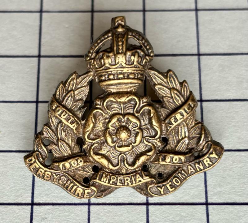 Derbyshire c1902-08 Imperial Yeomanry Officer's OSD Bronze Collar Badge