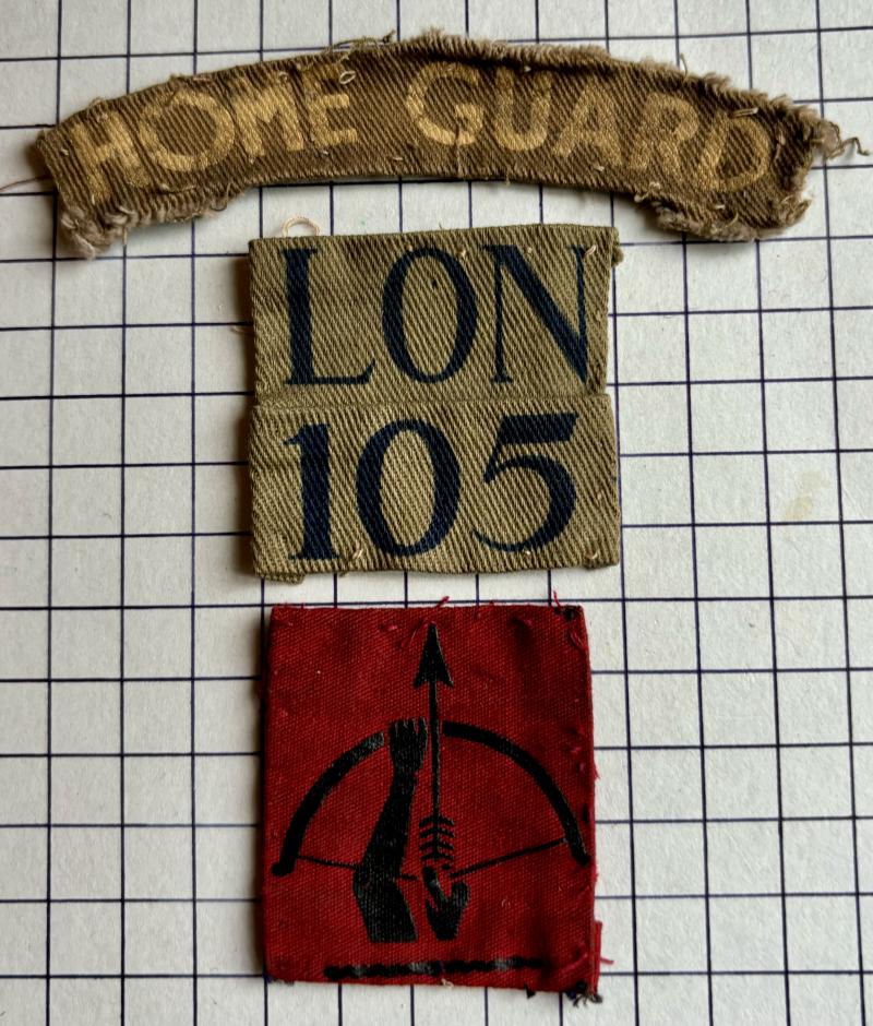 cWW2 Printed Home Guard London '105'  / 105th Rocket Anti-Aircraft (Z) Battery Number Unit Designation Patch Badge Shoulder Title & Formation Sign