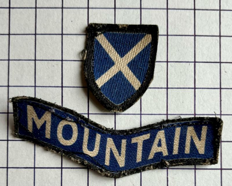 cWW2 52nd (Lowland) Division Printed Cloth Formation Sign Patch Badge