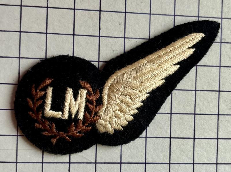 Cold War Period Brevet Air Load Master (LM) Half-Wing Padded Embroidered Royal Air Force (RAF) Aircrew Badge