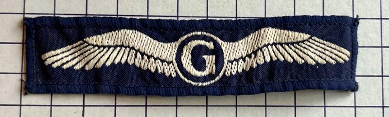 c1970s Air Training Corps (ATC) Glider Pilot Wings Cloth Badge