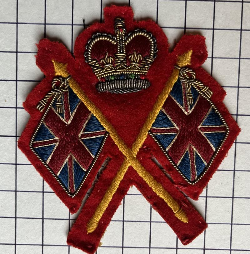 Vintage British Army EIIR Crown Recruiting Sergeants' Rank Arm Badge