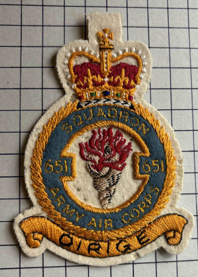 Post 1957 Army Air Corps (AAC) 651 Sqn Flight Suit Aircrew Patch Badge