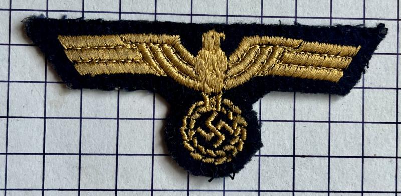 German Navy Third Reich WW2 Kriegsmarine Cloth Breast Eagle Badge