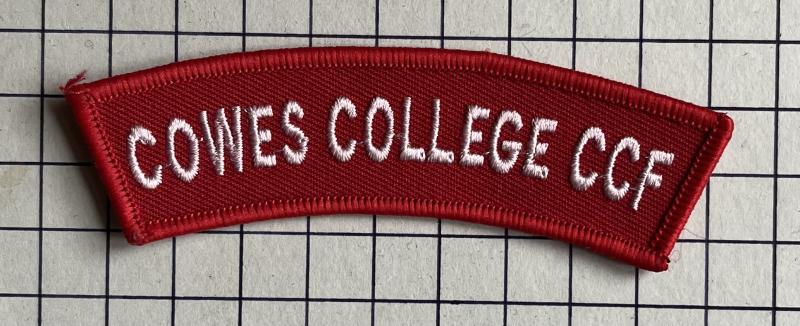 Cowes Isle of Wight Hampshire College Combined Cadet Force (CCF) Woven Cloth Shoulder Title Patch