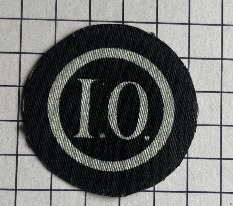 cWW2 Air Raid Precautions (ARP) Incident Officer (IO) Printed Arm Badge Patch