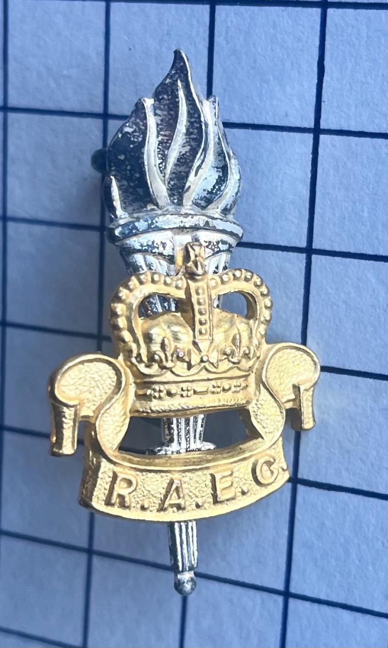 Post 1952 Royal Army Education Corps (RAEC) Gilt & Silver Plate Officer's Cap Badge