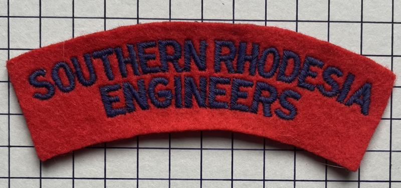 c1949-56 Southern Rhodesian Engineers Cloth Shoulder Title Badge